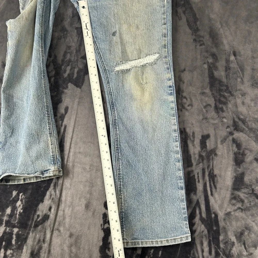 Ariat Rebar M4 Relaxed Boot Jeans Mens 33x32 Blue Light Wash Distressed Workwear